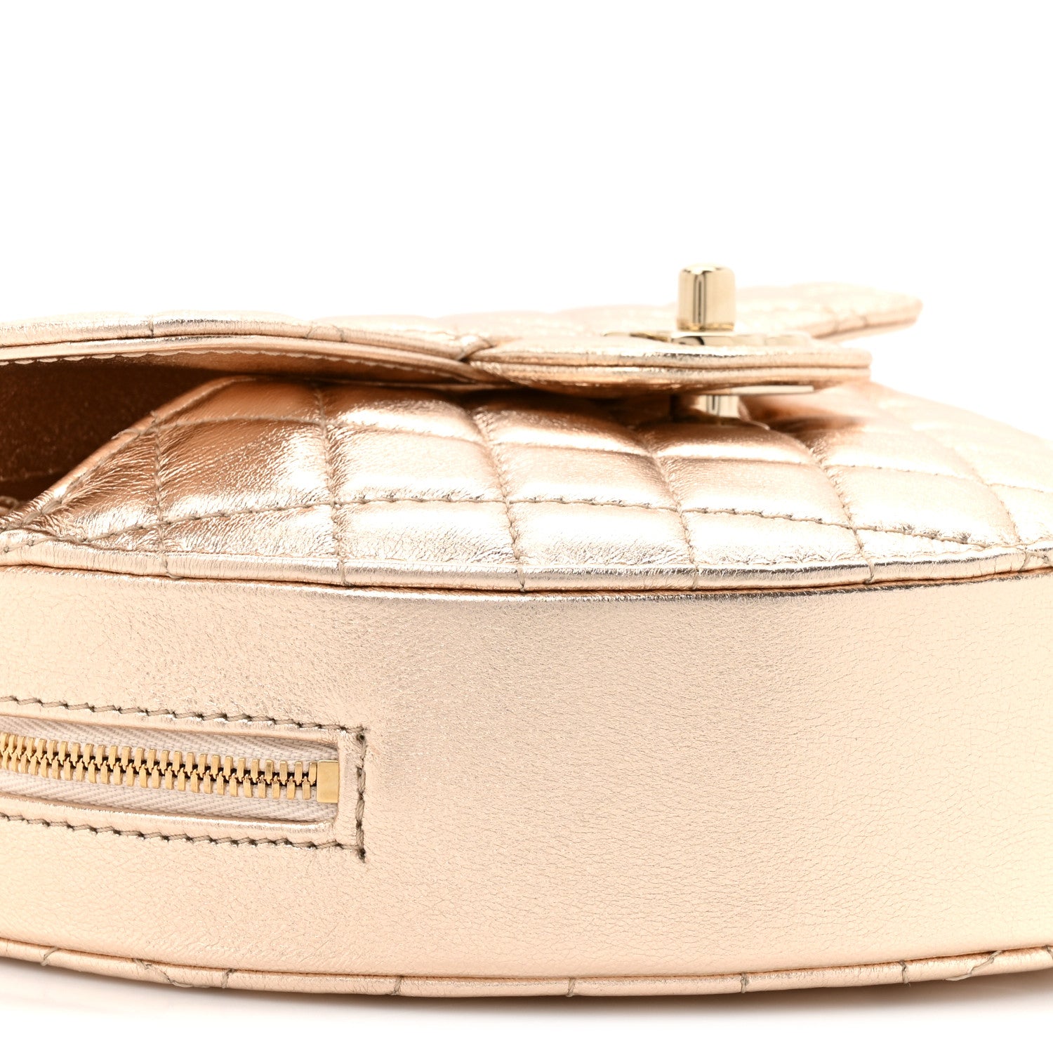 Chanel Metallic Lambskin Quilted CC In Love Heart Bag Gold 10 of 11