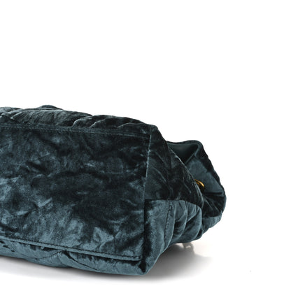 Saint Laurent Velvet Y Quilted Monogram Small Loulou Chain Satchel Dark Green 9 of 9