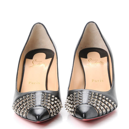 Christian Louboutin Kid Bareta 70 Pumps 39 Black Silver 2 of 8