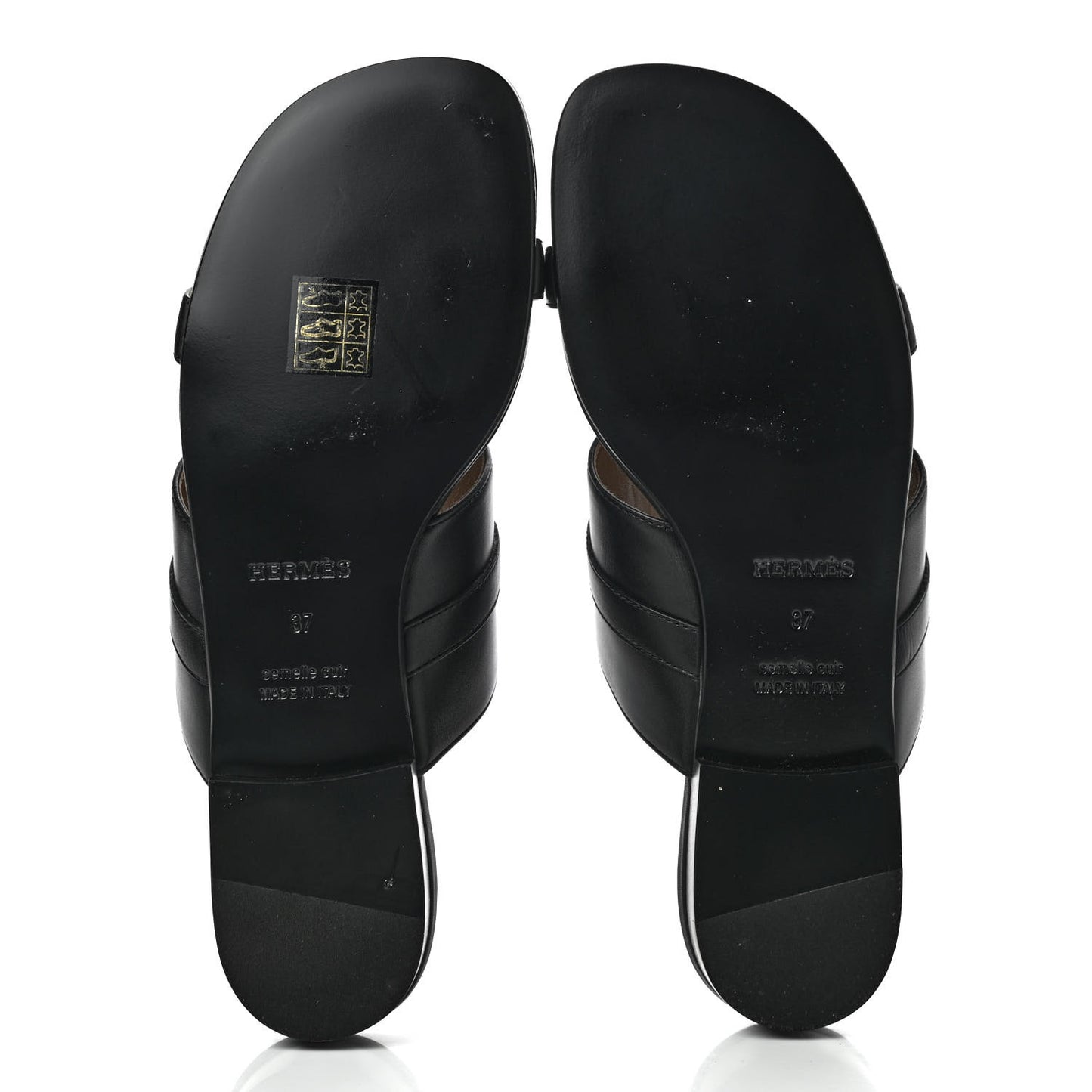 Calfskin Avenue Sandals 37 Black