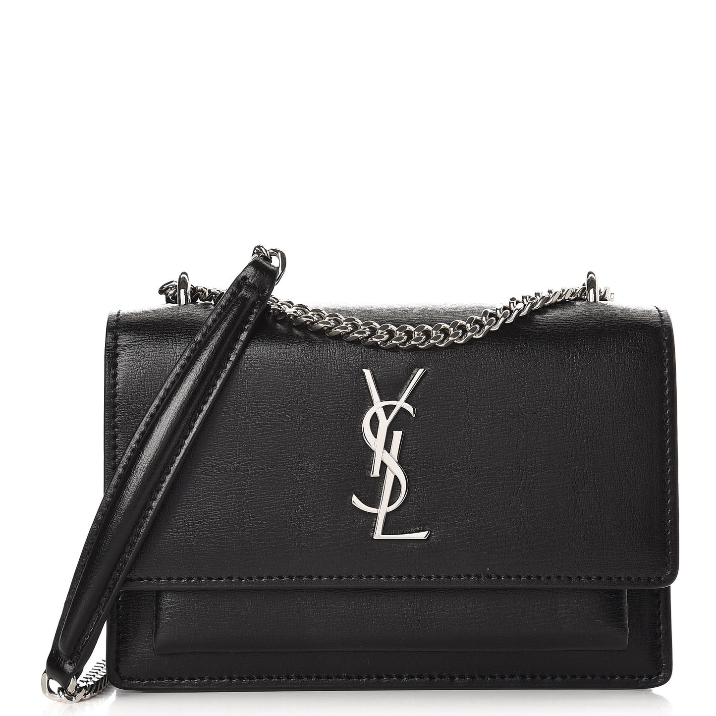 Calfskin Monogram Sunset Chain Wallet Black