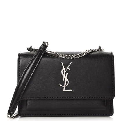 Saint Laurent Calfskin Monogram Sunset Chain Wallet Black 1 of 7