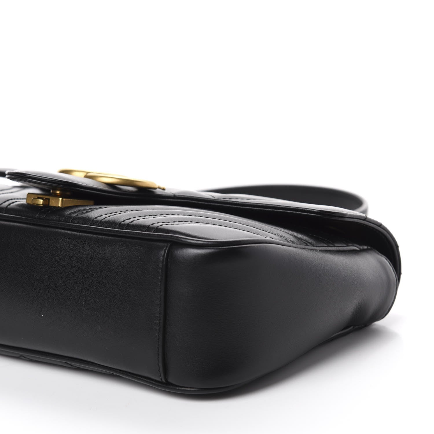Gucci Calfskin Matelasse Small GG Marmont Shoulder Bag Black 7 of 10