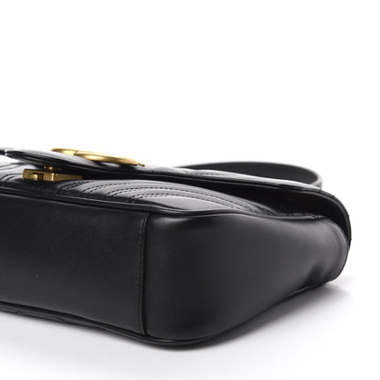 Gucci Calfskin Matelasse Small GG Marmont Shoulder Bag Black 7 of 10