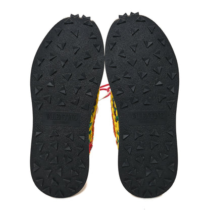 Valentino Garavani Fabric Crochet Mens Low Top Sneakers 44 Bright Lemon Rogue Pur Rose Violet Titian White Black 5 of 8