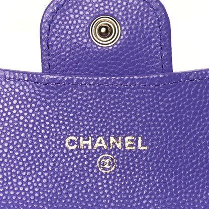 Chanel Caviar Quilted Flap Card Holder Wallet Purple 7 of 9