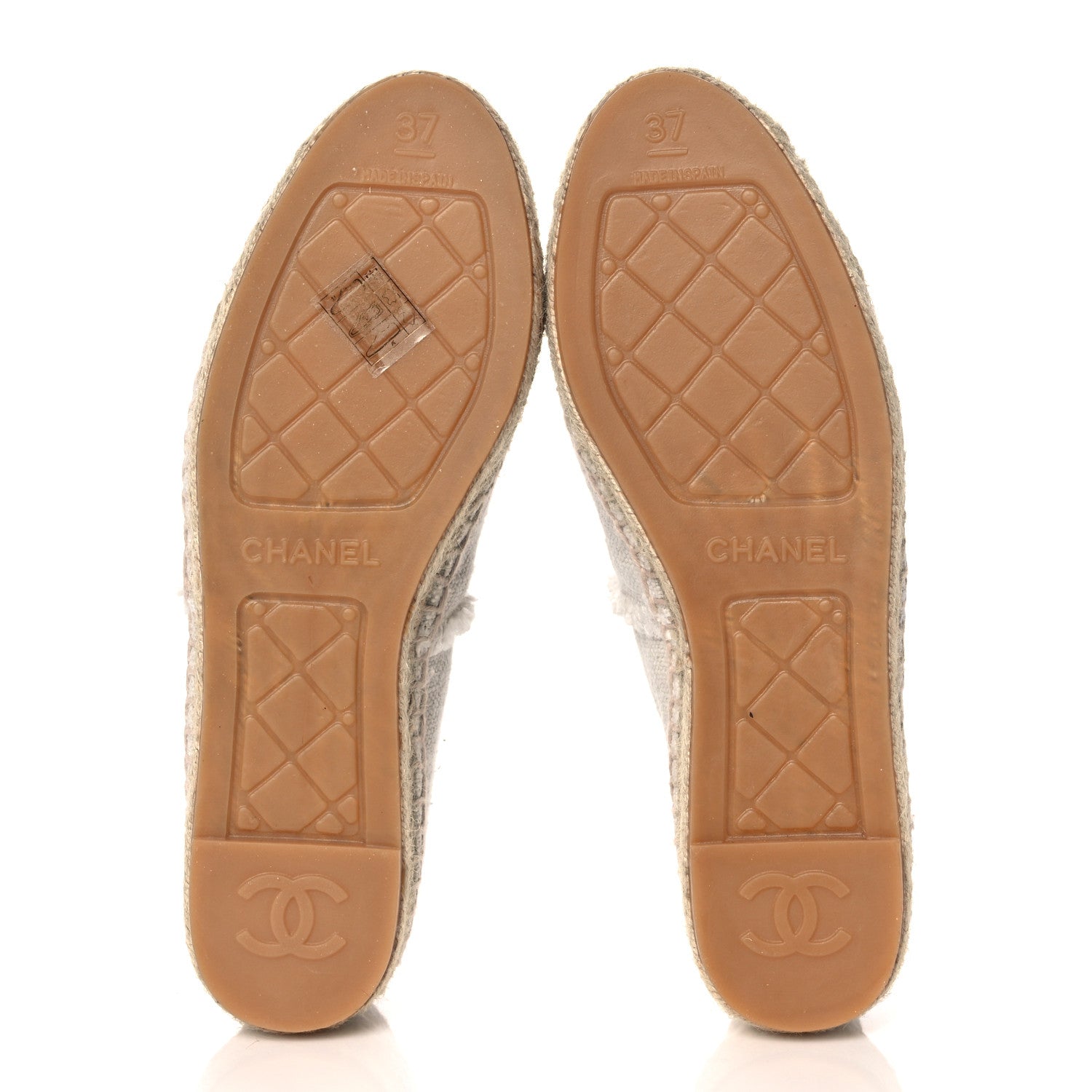 Chanel Canvas CC Espadrilles 37 Beige Clair Black 5 of 7