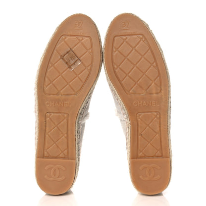 Chanel Canvas CC Espadrilles 37 Beige Clair Black 5 of 7