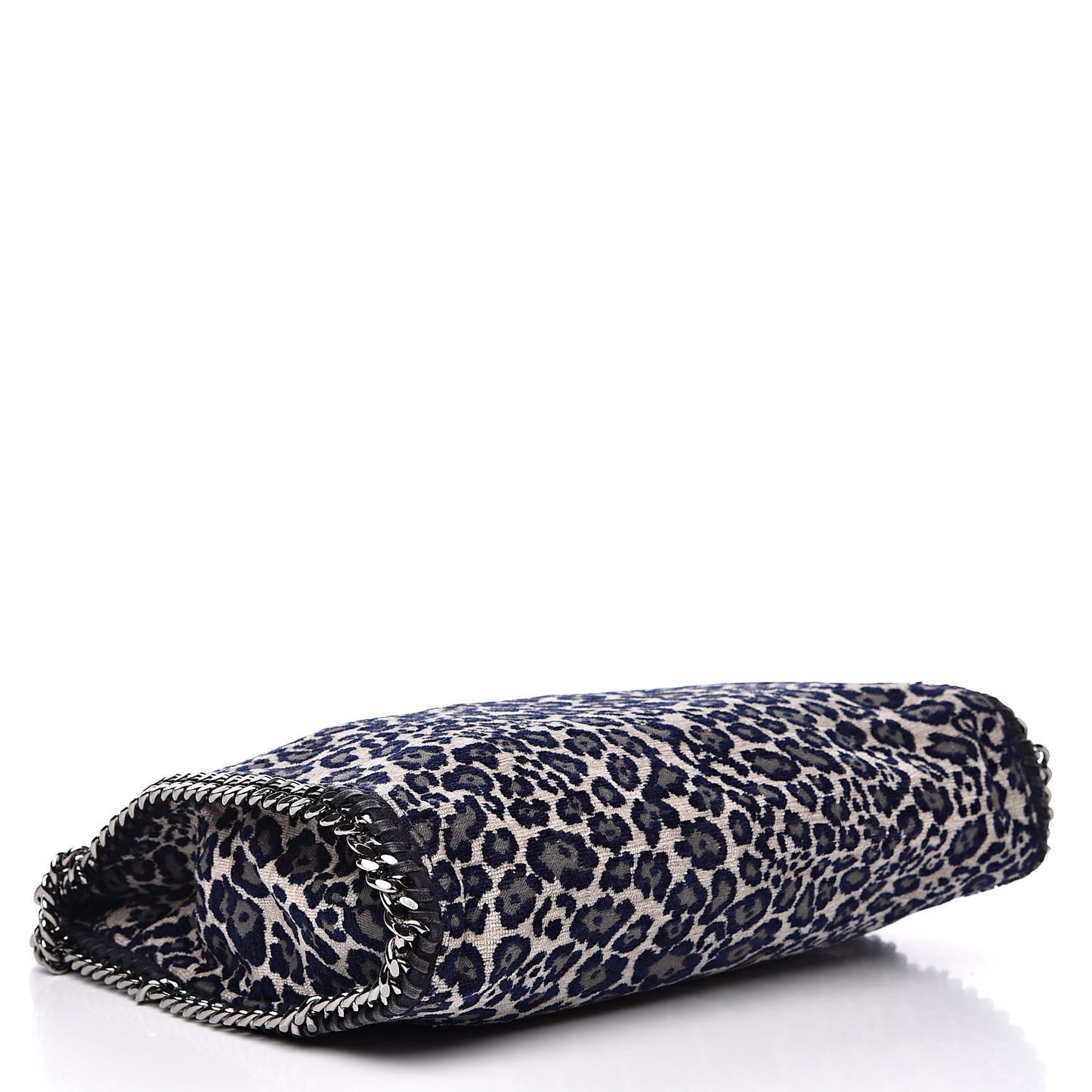 Cotton Canvas Leopard Small Falabella Fold Over Tote Grey