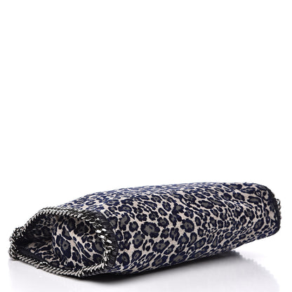 Stella McCartney Cotton Canvas Leopard Small Falabella Fold Over Tote Grey 4 of 9