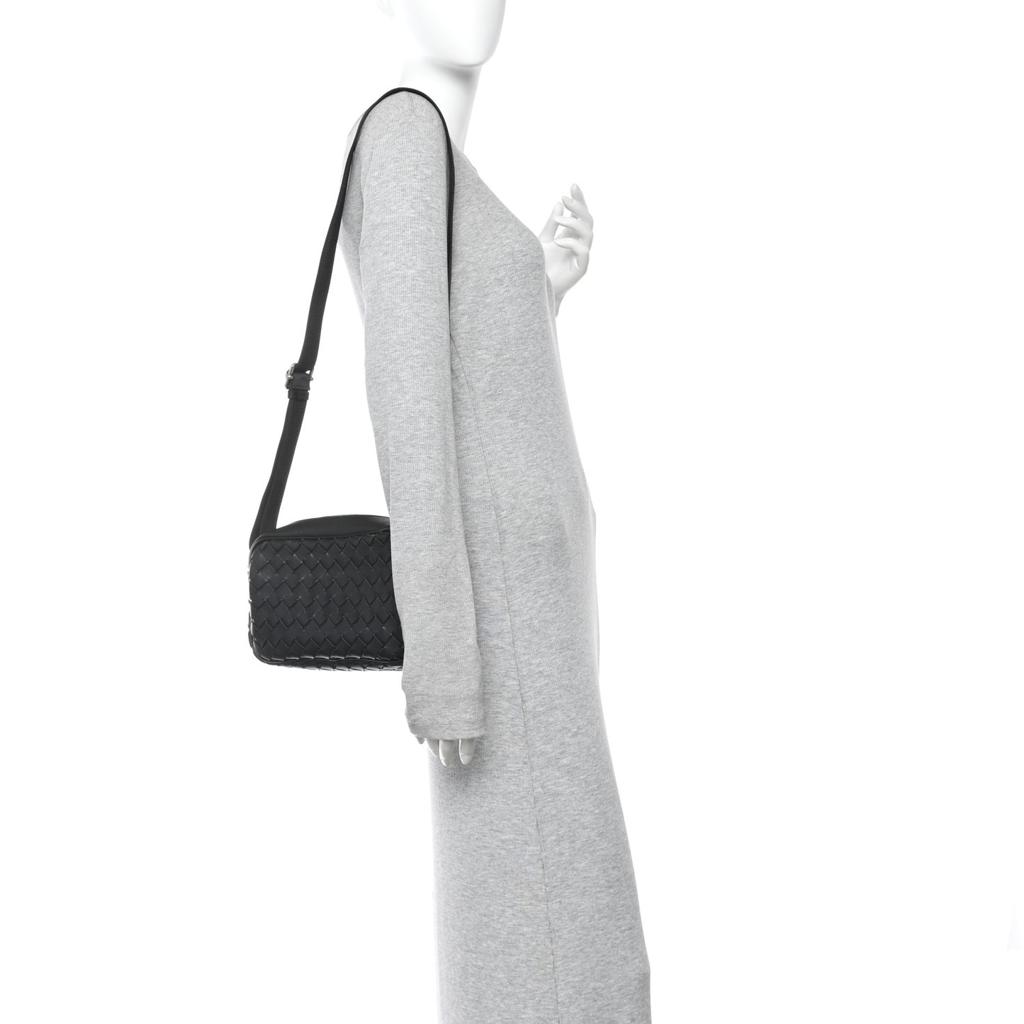 Nappa Intrecciato Small Classic Camera Bag Black