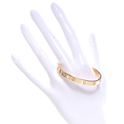 Cartier 18k Yellow Gold and 4 Diamond LOVE Bracelet Size 16 2 of 5