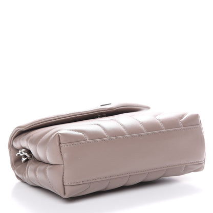 Saint Laurent Calfskin Y Quilted Toy Loulou Monogram Satchel Nude Powder 4 of 12