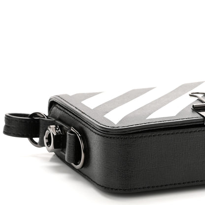 Off-White Saffiano Striped Mini Diag Binder Clip Bag Black White Yellow 10 of 12