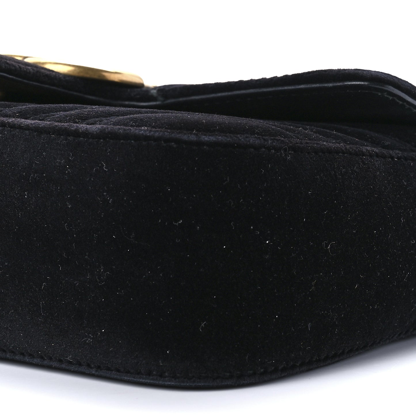 Velvet Matelasse Mini GG Marmont Shoulder Bag Black