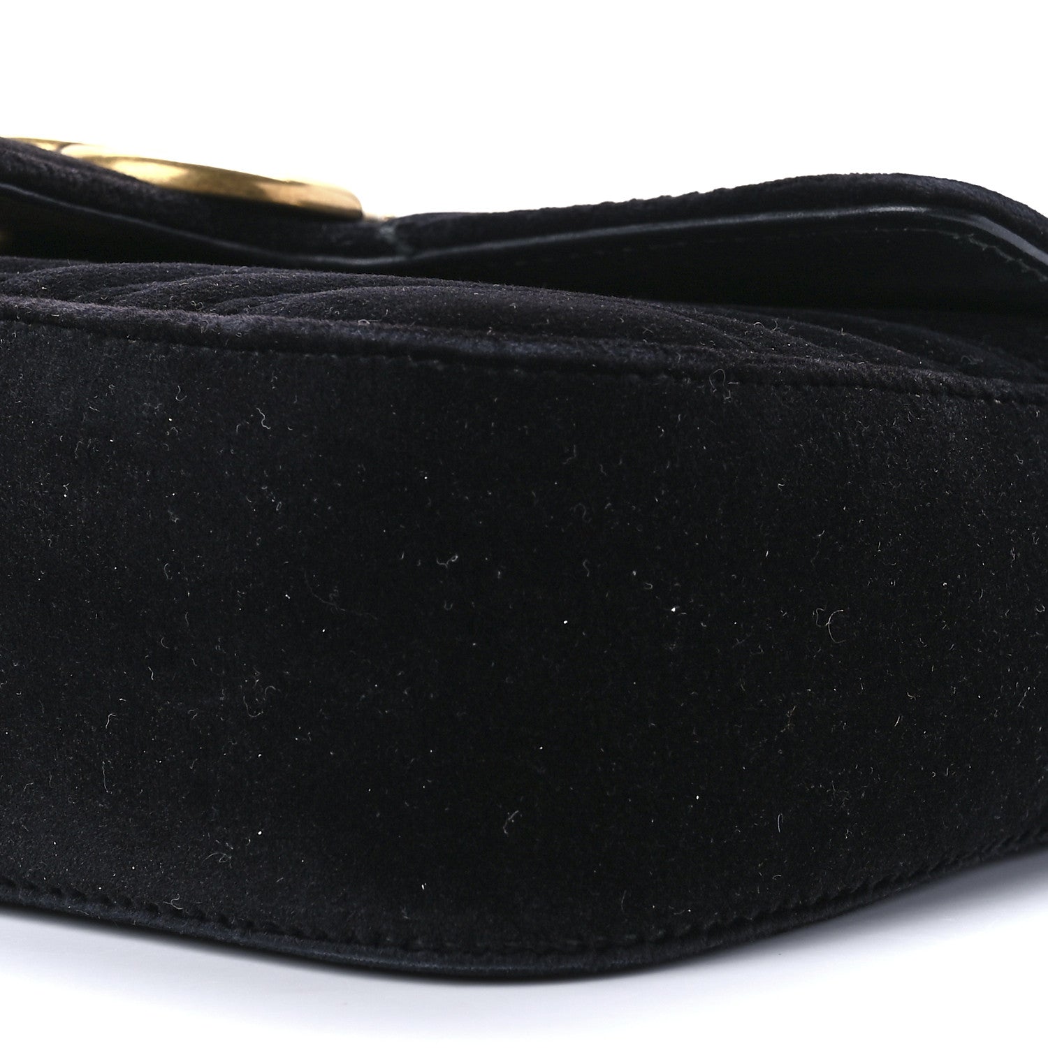 Gucci Velvet Matelasse Mini GG Marmont Shoulder Bag Black 9 of 9