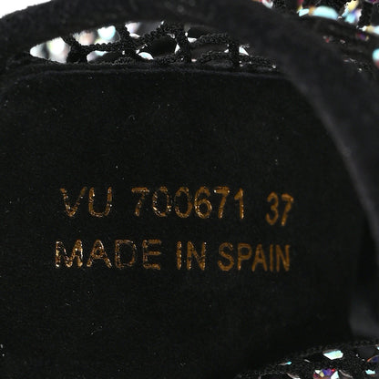 Saint Laurent Mesh Crystal Mid Top Sneakers 37 Black 7 of 9