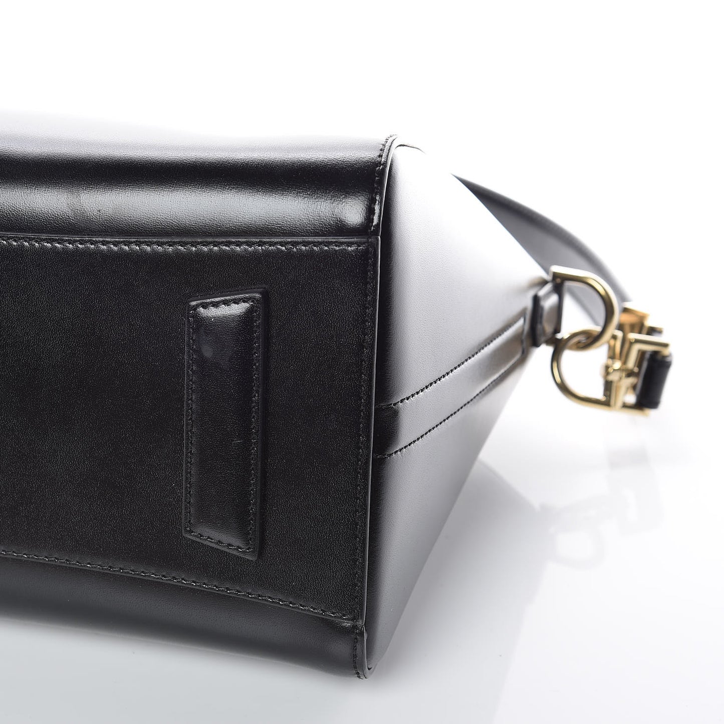 Shiny Lord Calfskin Small Antigona Black