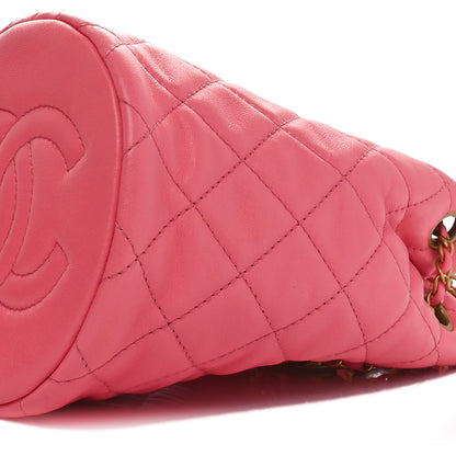 Chanel Lambskin Quilted Pearl Crush Drawstring Bag Pink 10 of 10