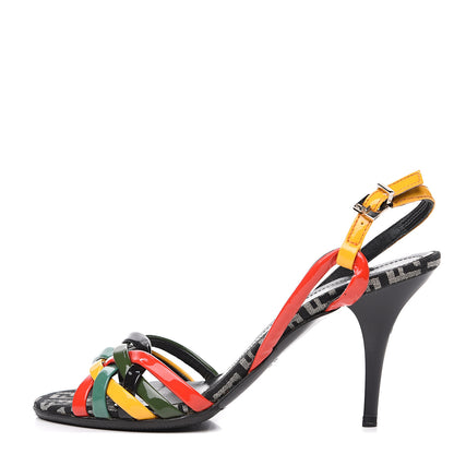 Fendi Patent Zucchino Slingback Sandal Pumps 37 Multicolor 1 of 8