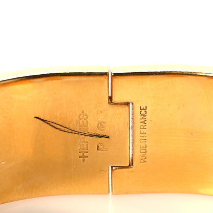 Hermes Enamel Wide Clic Clac H Bracelet GM Jaune Soleil 5 of 5