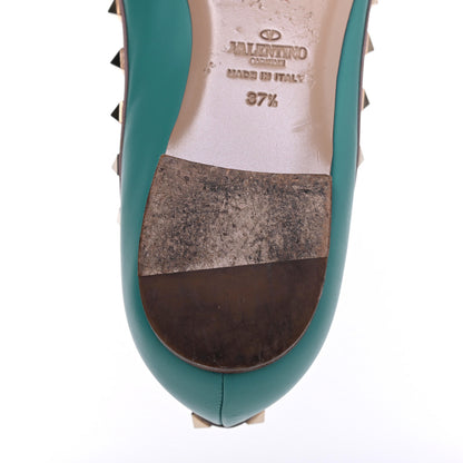 Valentino Garavani Calfskin Nappa Rockstud Ballerina Flats 37.5 Colibri Poudre 12 of 17