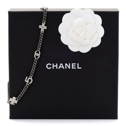 Chanel Ruthenium Crystal Chain CC Lucky Charms Choker Silver 6 of 6