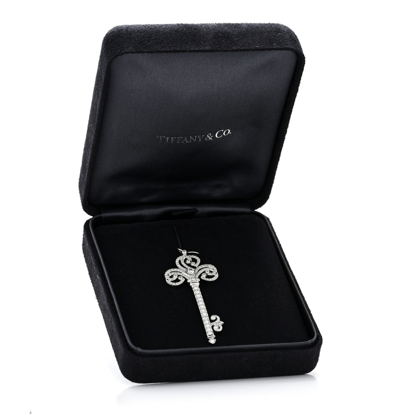 Platinum Diamond Enchant Heart Key Pendant