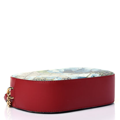 Gucci GG Supreme Monogram Blooms Mini Chain Shoulder Bag Beige Blue Navy Hibiscus Red 3 of 4