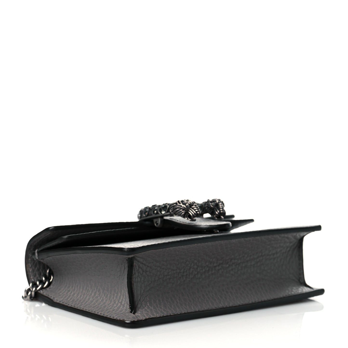 Dollar Calfskin Crystal Super Mini Dionysus Shoulder Bag Dusty Grey Black Diamond