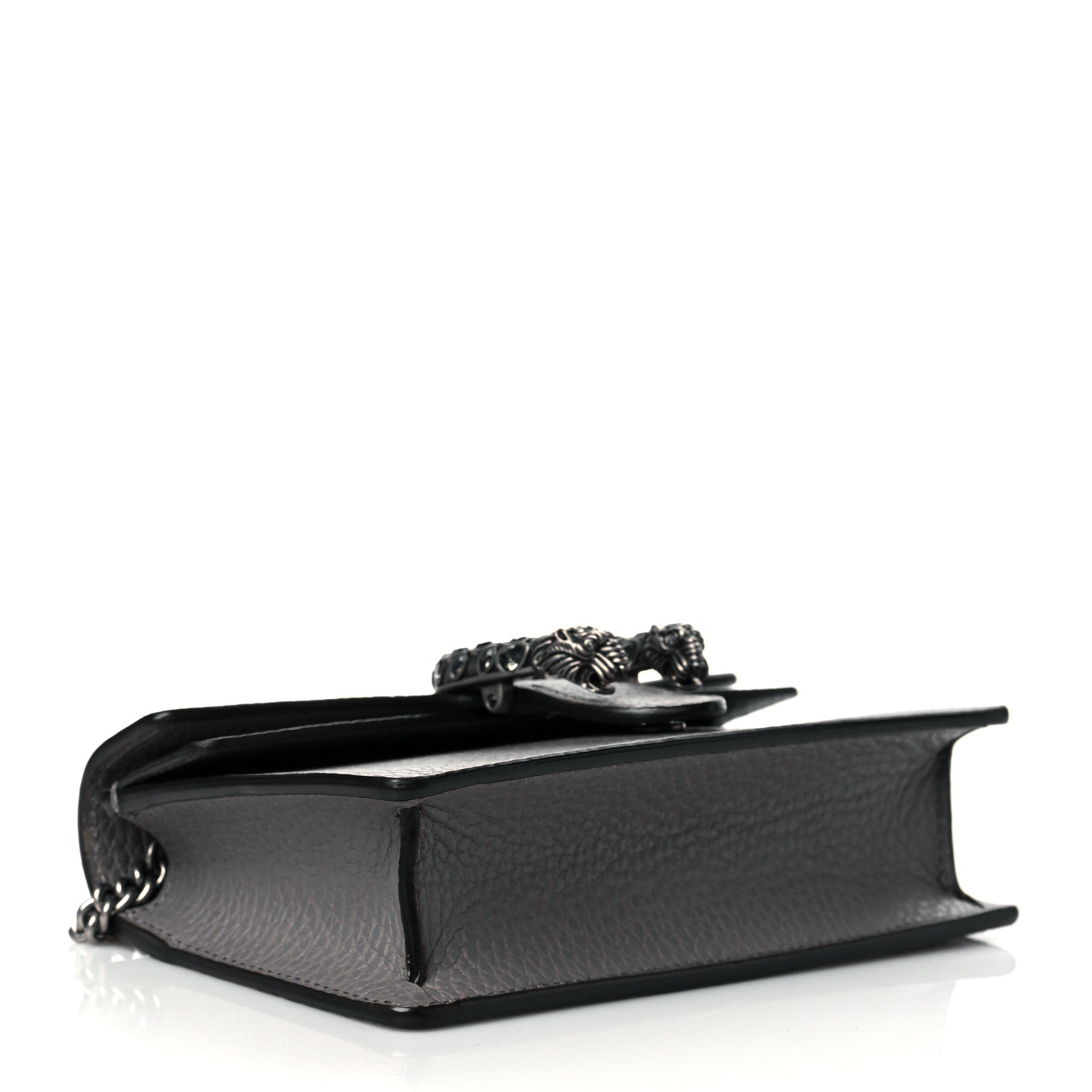 Gucci Dollar Calfskin Crystal Super Mini Dionysus Shoulder Bag Dusty Grey Black Diamond 4 of 10
