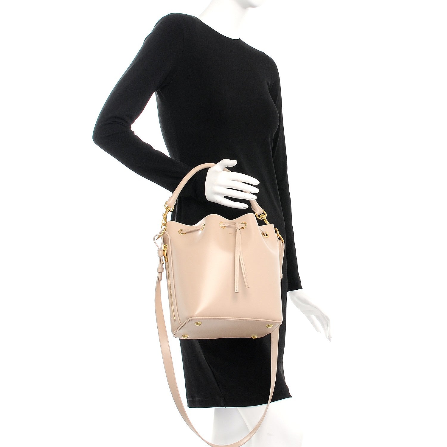 Saint Laurent Calfskin Medium Emmanuelle Bucket Bag Nude Powder 3 of 7