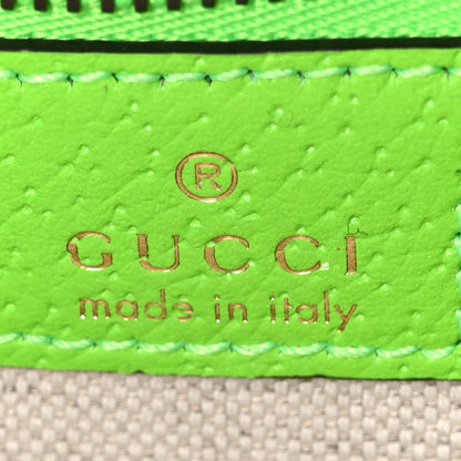 Gucci GG Supreme Monogram Textured Dollar Calfskin Web Ophidia Wristlet Shoulder Bag Beige Ebony Green 6 of 10