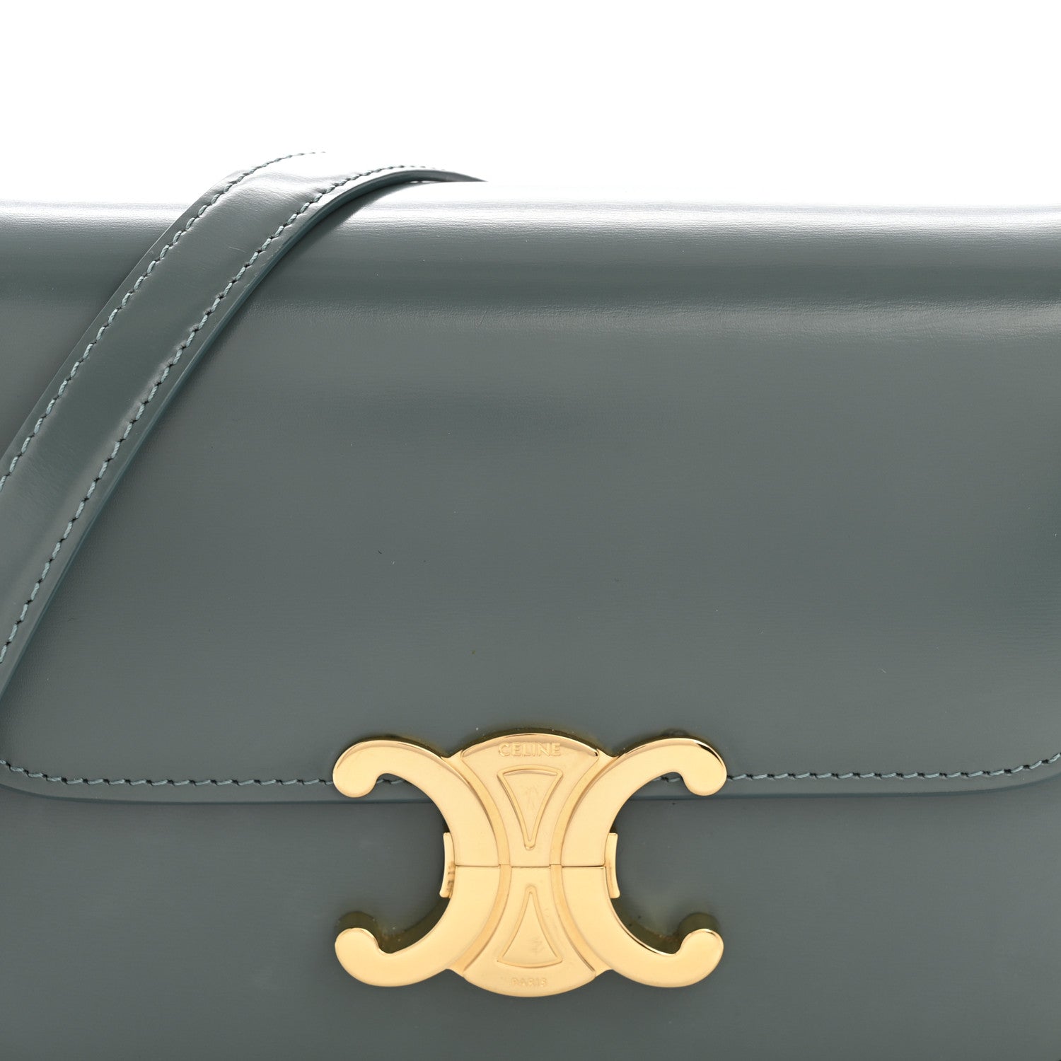 Celine Shiny Calfskin Teen Triomphe Petrol 9 of 14