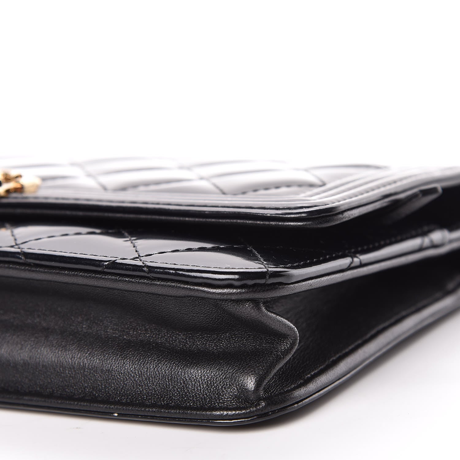 Chanel Glazed Calfskin Quilted Boy Wallet On Chain WOC Black 7 of 14