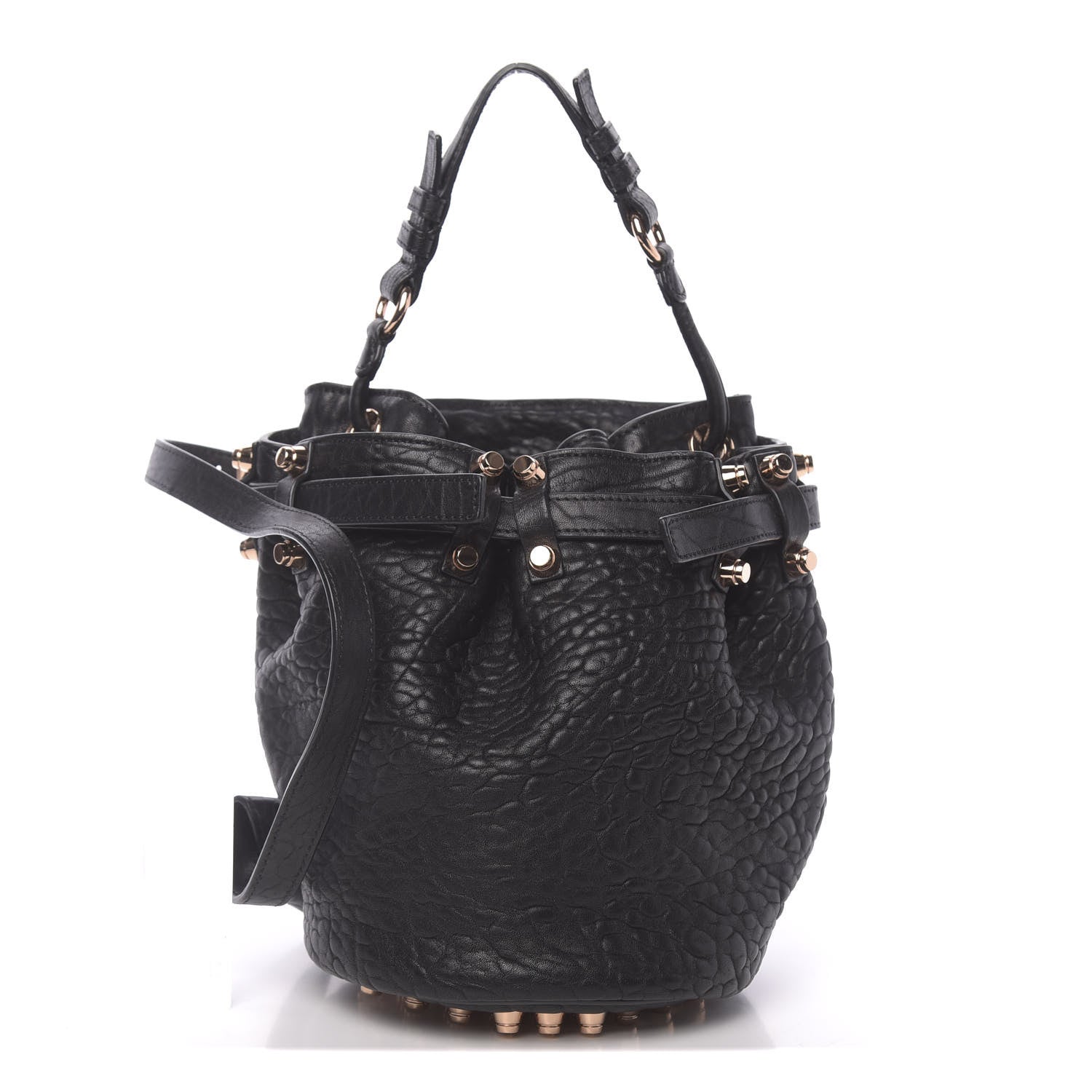 Alexander Wang Pebbled Lambskin Diego Bucket Black Rose Gold Hardware 1 of 12