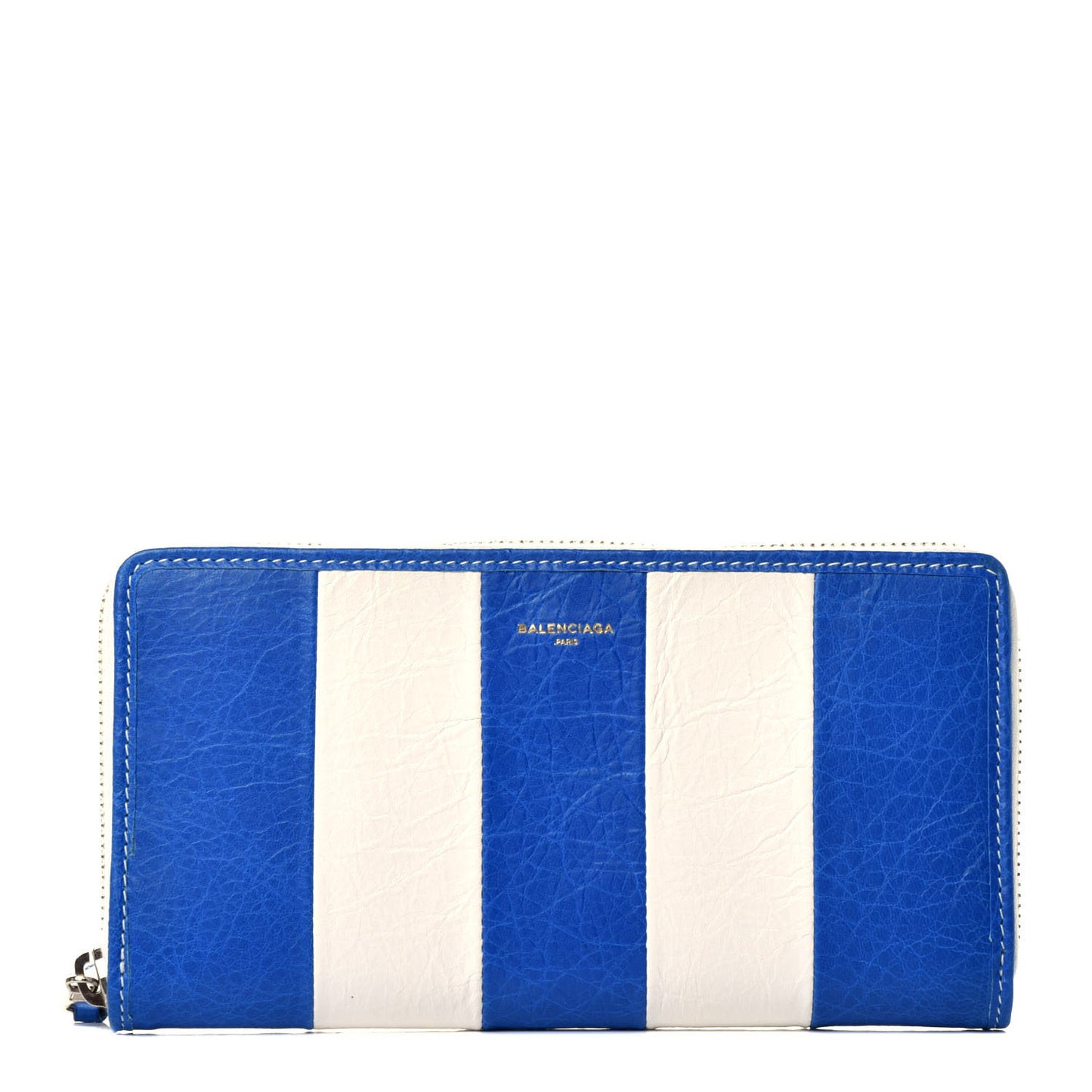 Veau Arena Multicolore Bazar Continental Zip Around Wallet Bleu Lazuli White