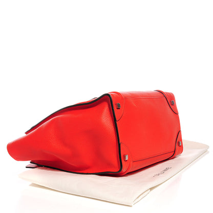 Celine Drummed Calfskin Mini Luggage Vermillion 4 of 8