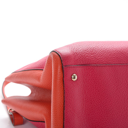 Gucci Calfskin Large Bamboo Shopper Tote Orange Fuchsia 12 of 15