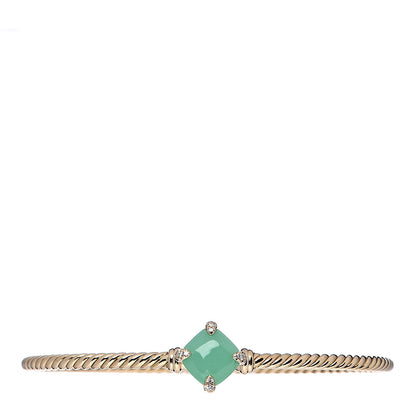 David Yurman 18K Yellow Gold Chrysoprase Diamond Chatelaine Bracelet 1 of 5