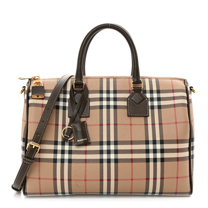 Burberry Horseferry Check Medium Bowling Bag Military 1 of 10