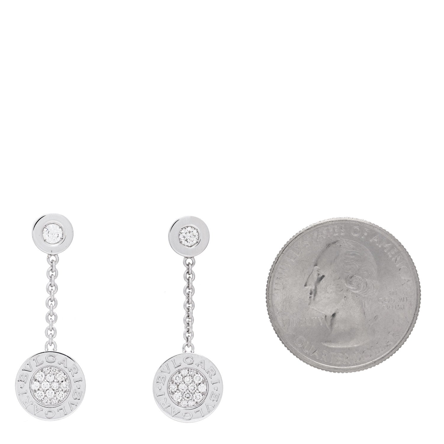 Bulgari 18K White Gold Diamond BVLGARI BVLGARI Drop Earrings 2 of 5
