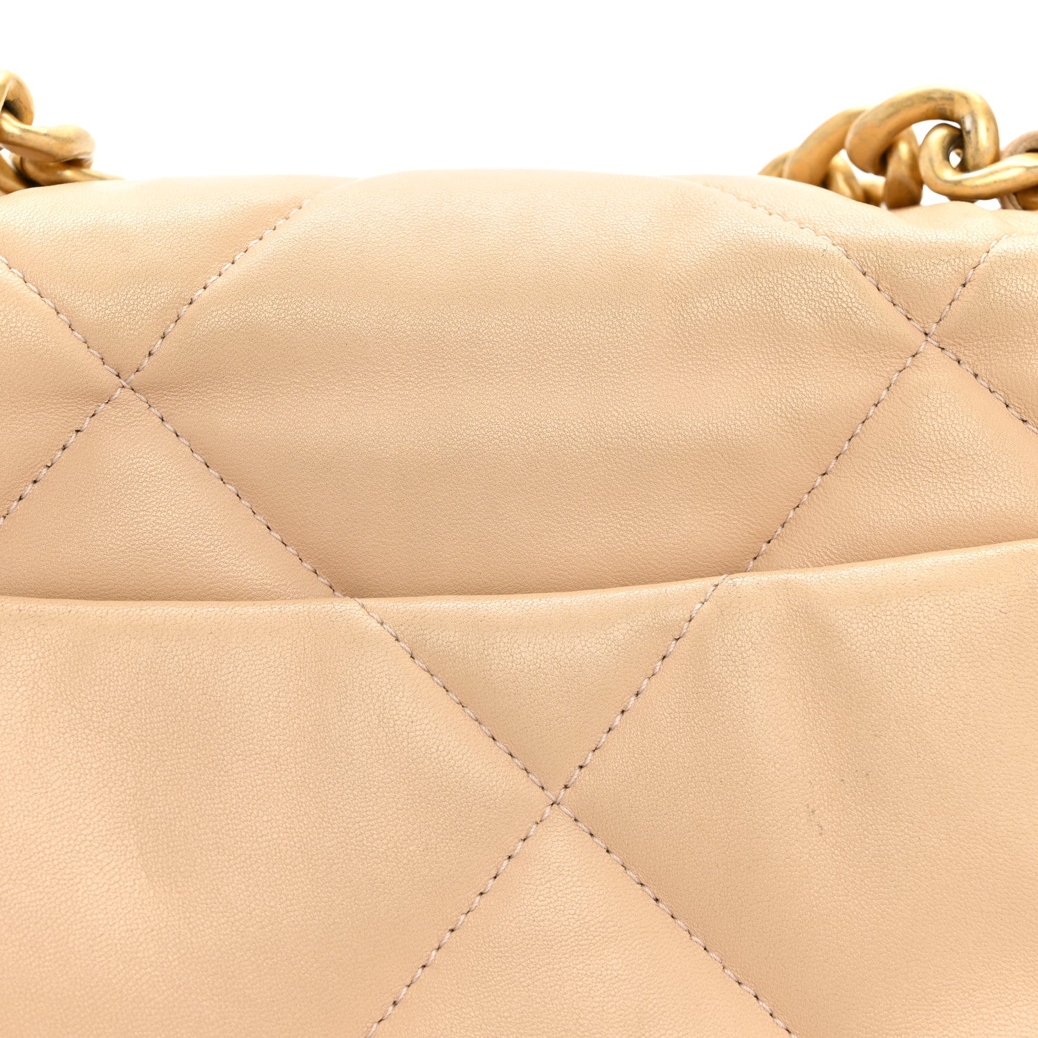 Chanel Lambskin Quilted Medium Chanel 19 Flap Light Beige 10 of 11