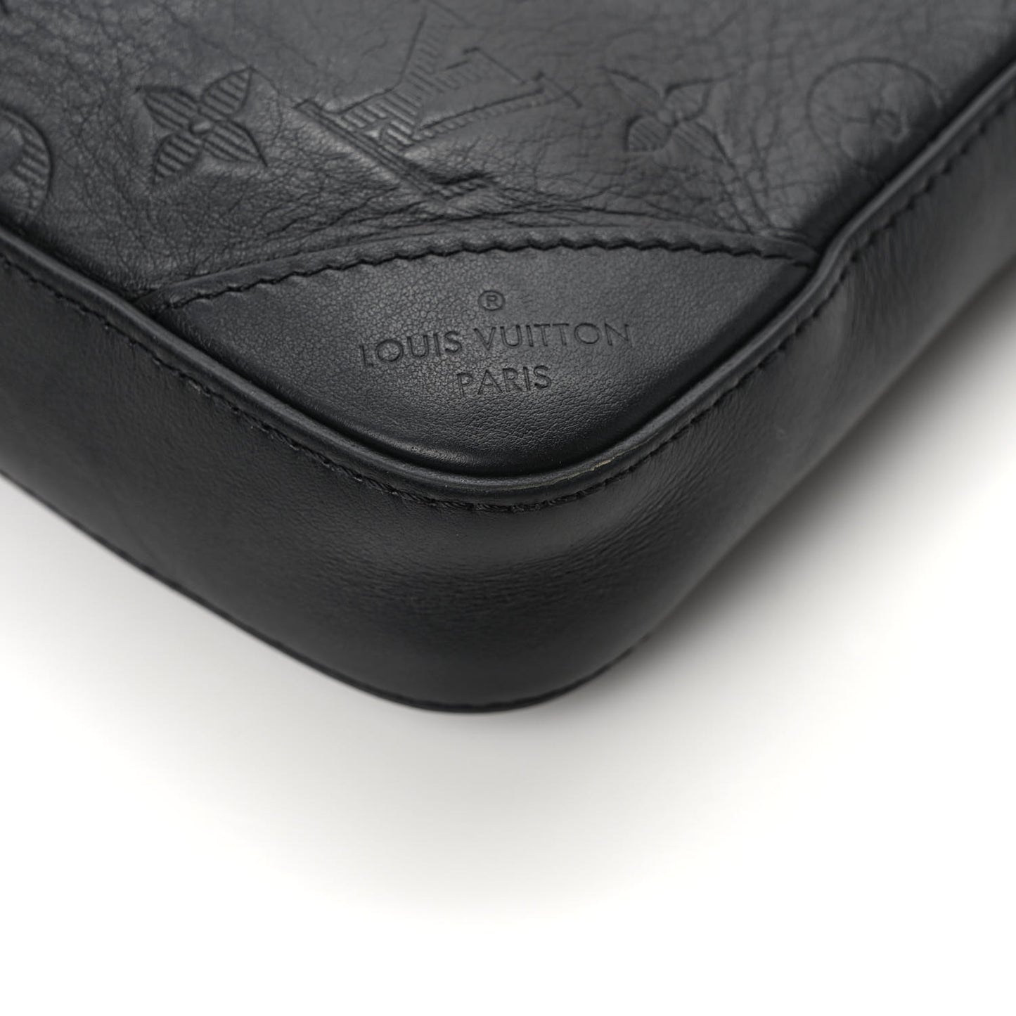 Calfskin Monogram Shadow Duo Messenger Black