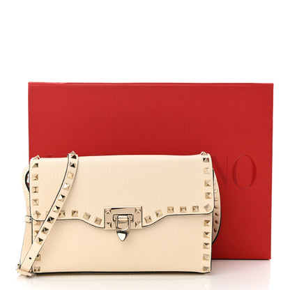 Valentino Garavani Pebbled Calfskin Medium Rockstud Flip Lock Crossbody Bag Light Ivory 10 of 10
