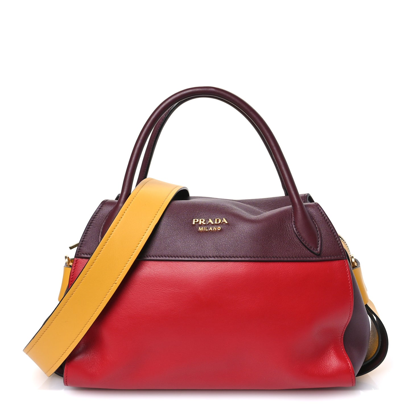 City Calf Ribbon Bowling Bag Fuoco Granata