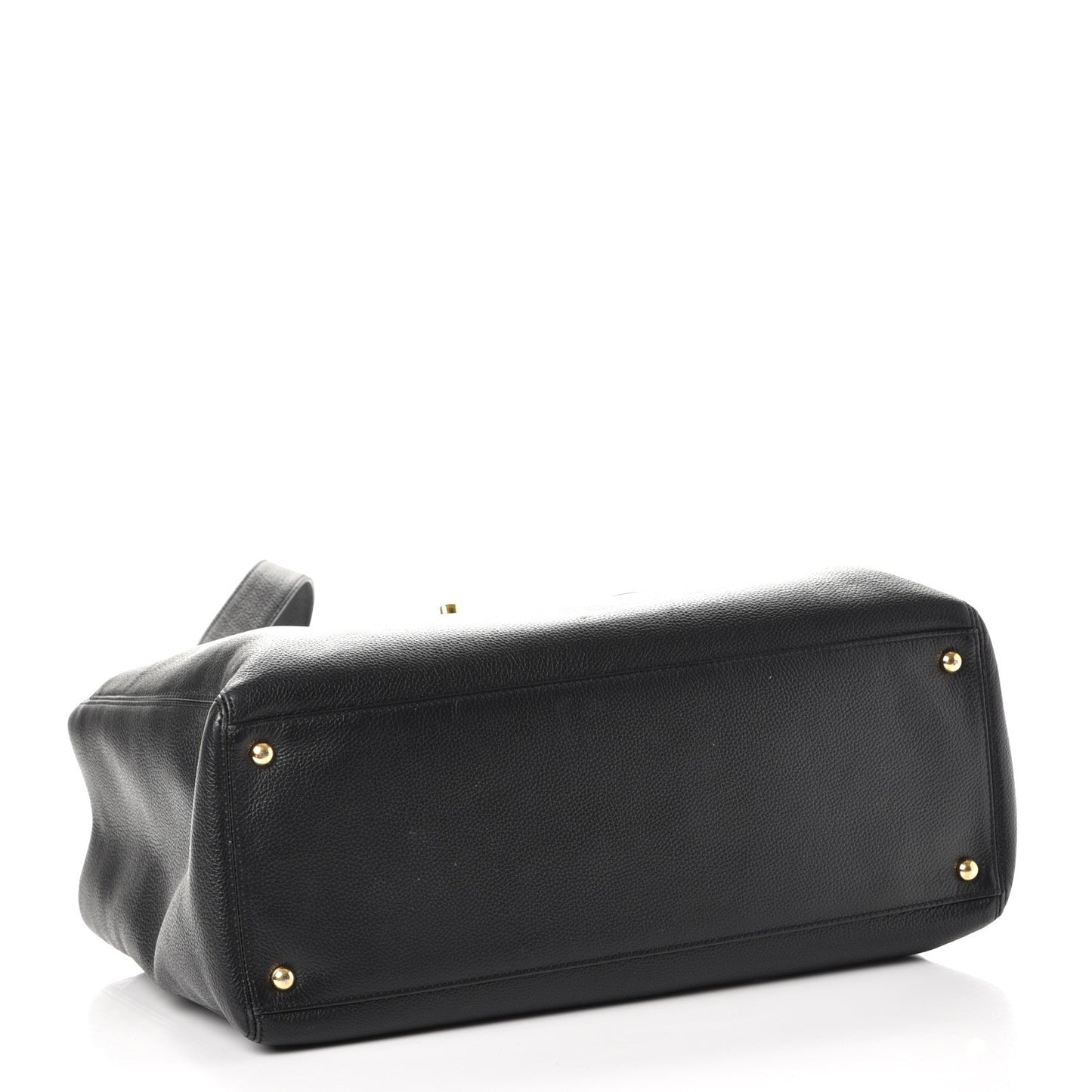 Calfskin Cerf Executive Shopper Tote Black