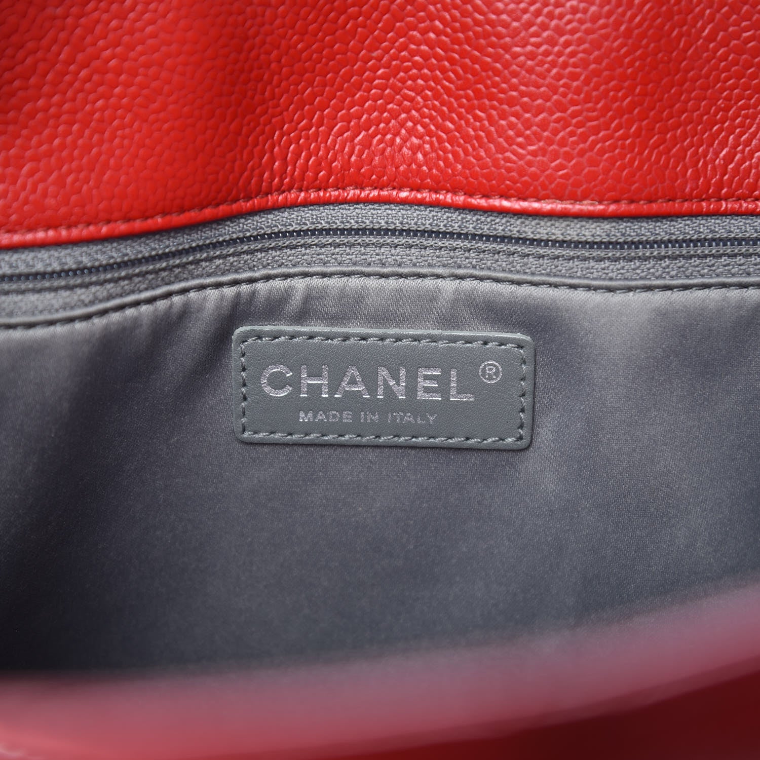 Chanel Caviar Quilted Grand Shopping Tote GST Red 6 of 13
