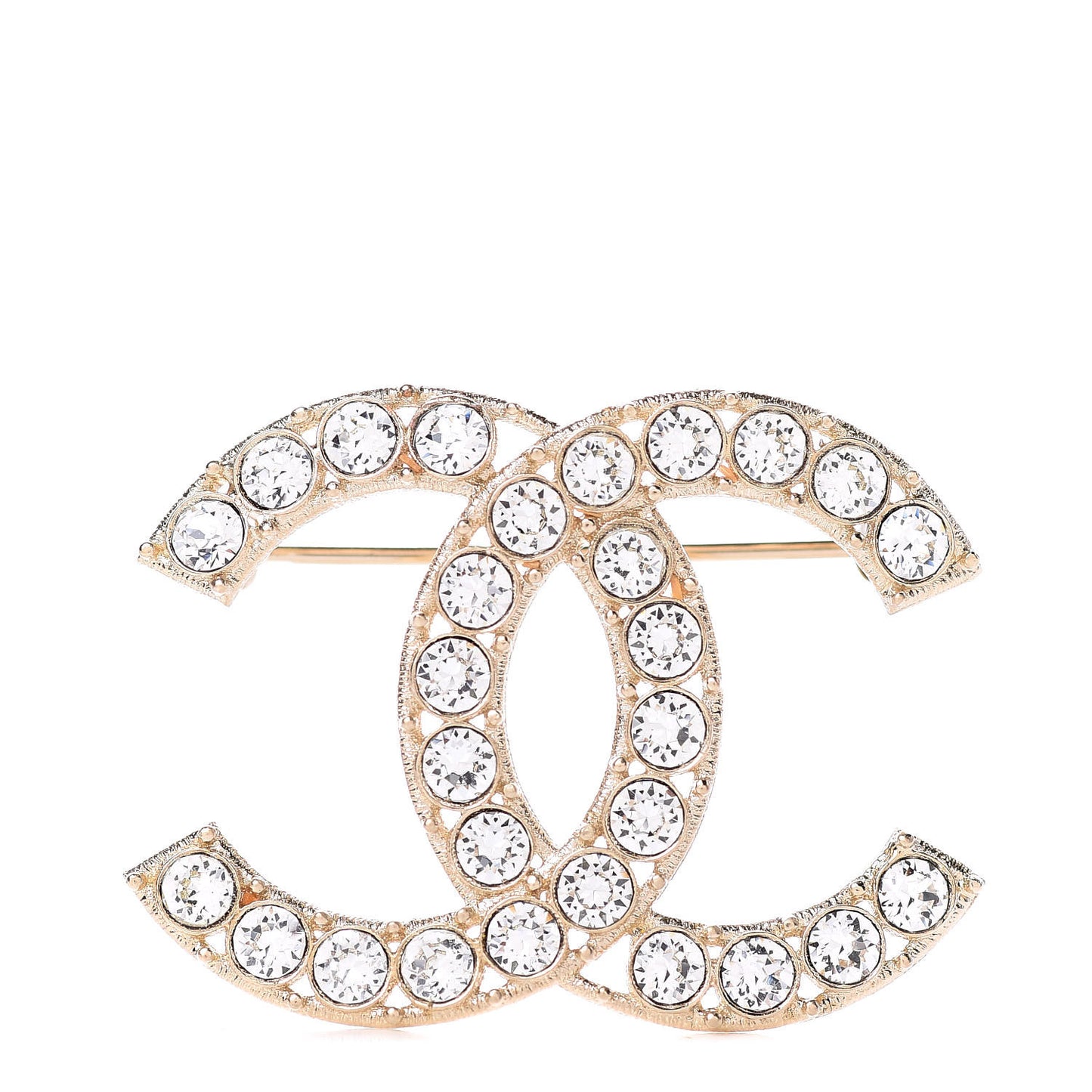 Crystal CC Brooch Gold