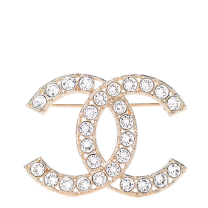 Chanel Crystal CC Brooch Gold 1 of 5